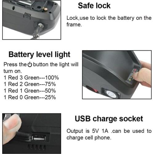 48V 13Ah 15ah 17.5ah 21ah Built in Samsung Cell New Hailong battery for 500W 750W 1000W electric bike conversion kits