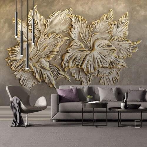 Custom Any Size Mural Wallpaper 3D Stereo Relief Flowers Abstract Art Wall Painting Living Room Bedroom Decor Papel De Parede 3D
