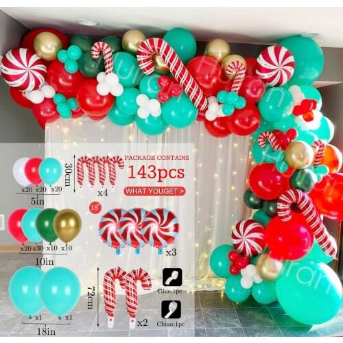 Latex Aluminum Foil Christmas Balloons Decoration Christmas Party New Year Balloon Decoration Baloons Garland Arch Kit Balon