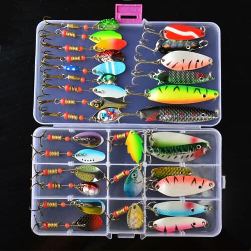 Fishing Metal Spinner 2g-4g Set Mixed Spoon Hard Artificial Baits Metal Fishing Lure Sequins Spinner for Perch Trout Bass Pesca