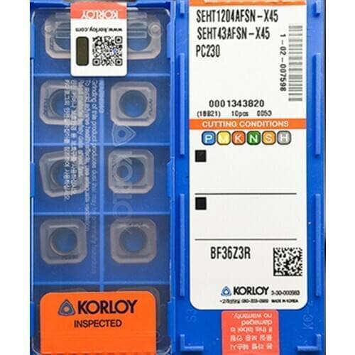 SEHT1204 AFSN-X45 PC230 NCM325 KORLOY Carbide insert Processing: stainless steel .alloy steel, etc