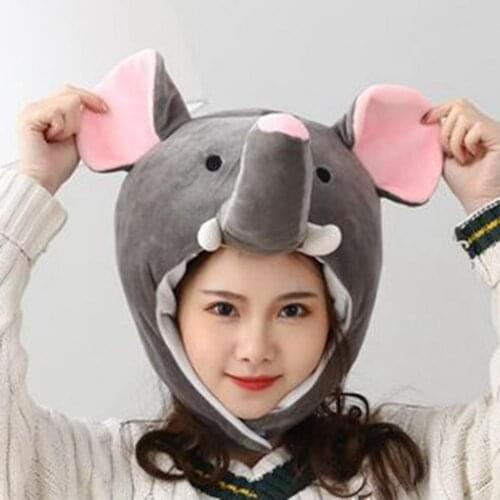 Girl Funny Animal Cute Elephant Ear Hat Cap Head Cover Plush Gift Dress Party Hat Casquette Cute And Warm Breathable Caps Кепка