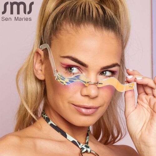 Steampunk Rimless Sunglasses Women Men Trendy Small Retro Brand Designer Glasses Vintage Shades Sun Glasses Female Eyewear UV400