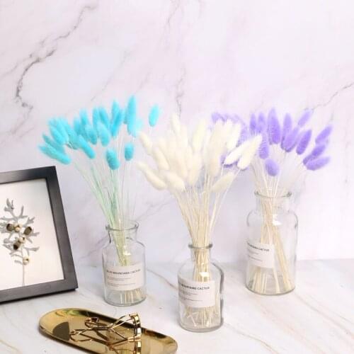 30pcs Rabbit Tail Grass Dried Flowes Pampas Grass Home DecorArtificialFLowers Indie Room Decoration For Wedding Party Christmas