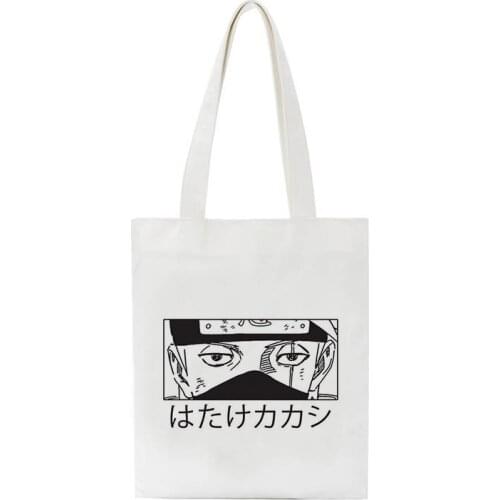 Shopper Bag Japanese Cartoon Letter Anime Canvas Bag Harajuku New Gothic Punk Casual Large Capacity Vintage Women Shoulder Bags