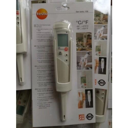 Testo 106 Kit IP67 Waterproof Dirt Resistant Visual Audible Alarm Digital LCD Food Immersion Thermometer 0563 1063