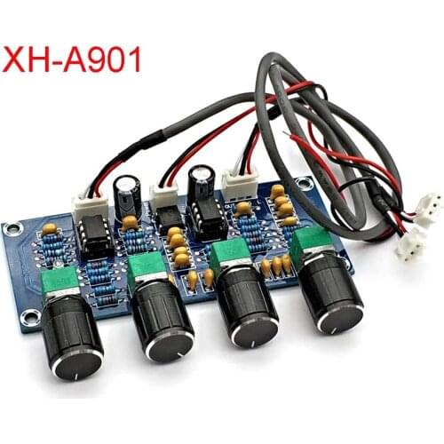 XH-A901 NE5532 Tone Board Preamp Pre-amp with Treble Bass Volume Adjustment Pre-amplifier Tone Controller for Amplifier Board