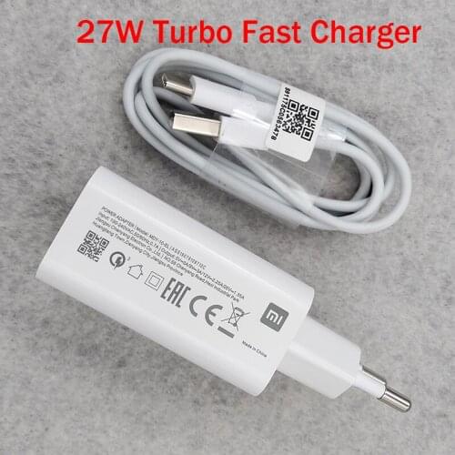 Xiaomi Charger 27W EU Fast Turbo Charge 100/200/300CM Type C Cable For Mi 9 10 10T Pro Note 10 Pro F2 Redmi Note 9 9T 10 K30 Pro