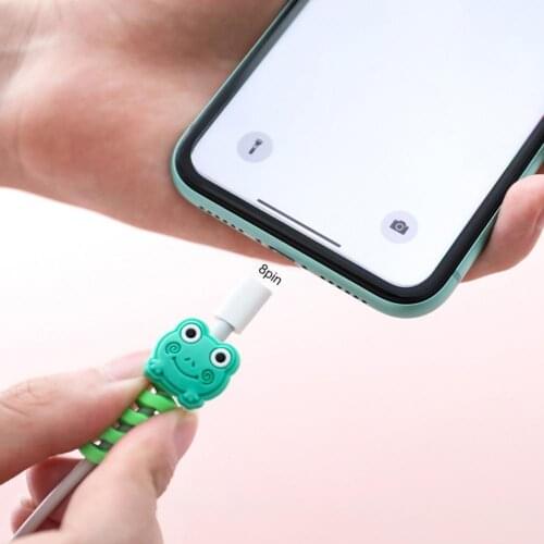 2Pcs Cartoon Cable Protector Data Line Cord Protector Protective Case Cable Winder Cover For iPhone USB Charging Cable for iphon