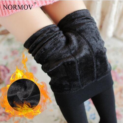 NORMOV XS-3XL Winter Plus Cashmere Pantyhose Woman Casual Warm Big Size Faux Velvet Knitted Thick Slim Super Elastic Sexy Tights