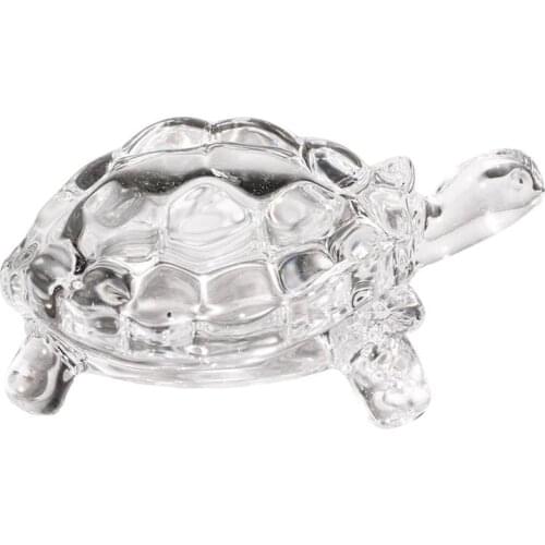 1Pc Chinese Feng Shui Crystal Turtle Statue Glass Crafts Home Decoration Lucky Feng Shui Turtle Study Living Room Decorations