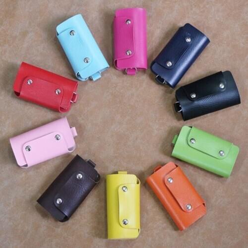 1Pcs Fashion PU Leather Purse Keychain Wallet Unisex Soft Keychain Pouch Accessory Gift