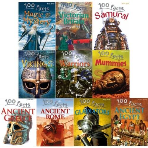 10 books/set,Popular Science english books,100 Facts, Encyclopedia history books,10 historical topics,100 questions and answers
