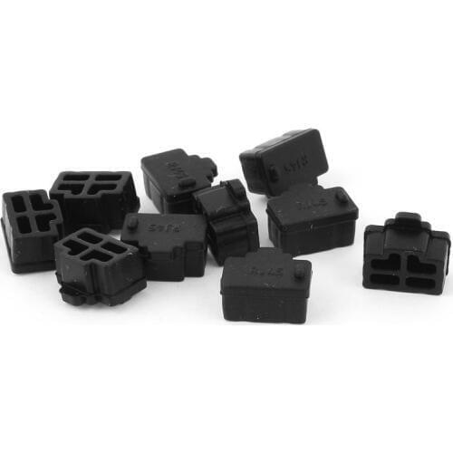 10Pcs Black Ethernet Hub Port RJ45 Anti Dust Cover Cap Protector Plug Anti Dust Plug Cover Stopper Accessories