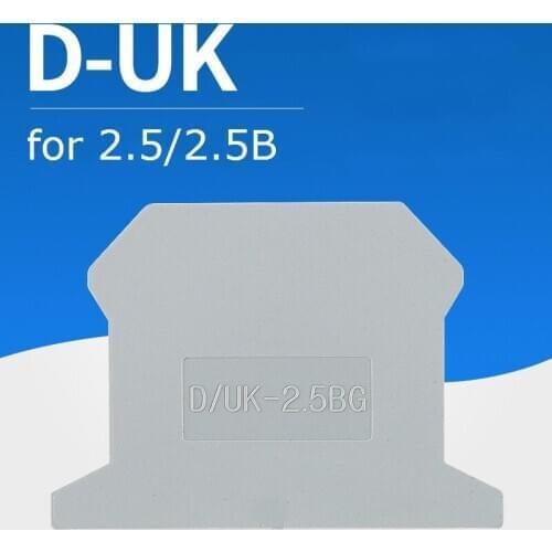 10pcs D-UK End Cover for UK Terminal Blocks Connector Din Rail Terminal Blocks End Plate for UK2.5 UK 2.5