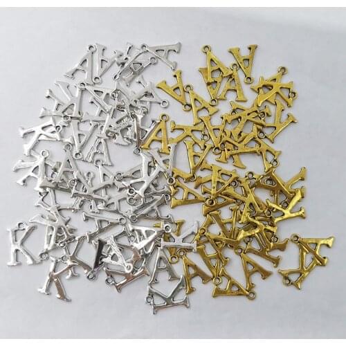 10pcs Letter A&K Charms Lady Necklace Bracelet DIY Pendant Jewelry Accessories