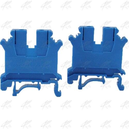 10pcs UK-5N DIN Rail Universal Terminal Blocks Screw Type UK5N blue Phoenix Type High Quality