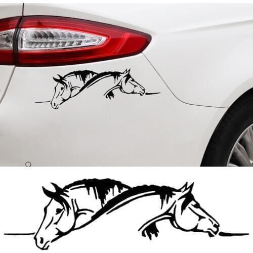 2Pcs Double Horse Car-Styling Vehicle Body Reflective Decals Sticker Decoration