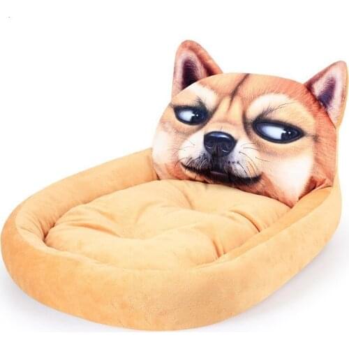 3D Shiba Inu Sofa Bed Dog Hot Sale Washable Plush Sleeping Dog House Cozy Soft Pet Puppy Dog Bed Cushion