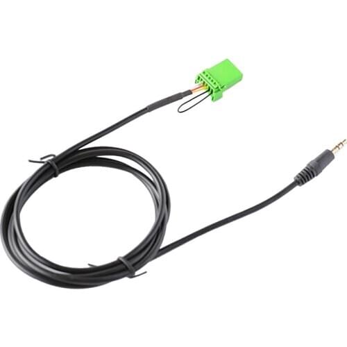 6Pin Green Connector Stereo 3.5MM Jack o Aux-in MP3 Cable Wire for Honda Jazz Fit 2002-2006
