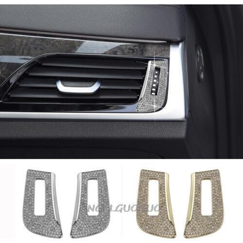 Angelguoguo Car left and right side Air outlet trim strip cover sticker For BMW 5 series G30 G38 2018-2019