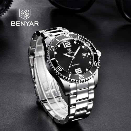 NEW BENYAR2021 Brand Luxury Tourbillon Automatic Mechanical Watch Men stainless Steel Waterproof Business Men Mechanical Watches