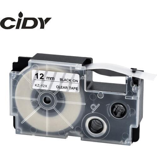 CIDY 10pcs Compatible XR 12X XR12X Label Tapes Cartridge XR-12X for Casio EZ-label Printer KL-120L KL-60-L KL1500 KL-60SR