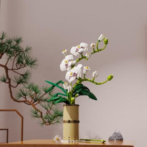 Phalaenopsis Building Blocks DIY Assembled Small Particle Flower Bouquet Block Toy Adult Creative Gift Home Decoration Ornaments