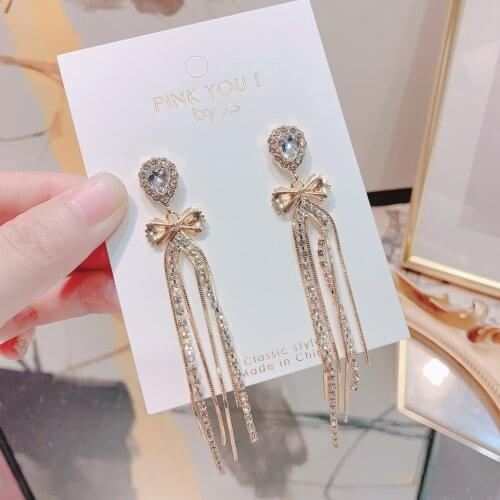 Red Heart Fashion Korean Crystal Drop Earrings For Women Girls Cute Jewelry