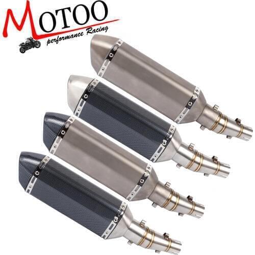 Motoo - FOR Kawasaki Z250 Z300 2008-2017 Ninja 300 08-17 Ninja300 Ninja 250R slip on Exhaust Muffler Link middle Pipe Slip-On