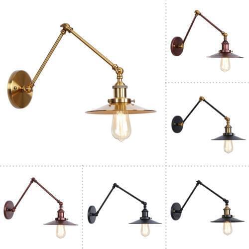 Loft Style Edison Wall Sconce Iron Long Arm Adjust Bedside Wall Lamp Industrial Vintage Lighting LED Wall Light Lampara Pared