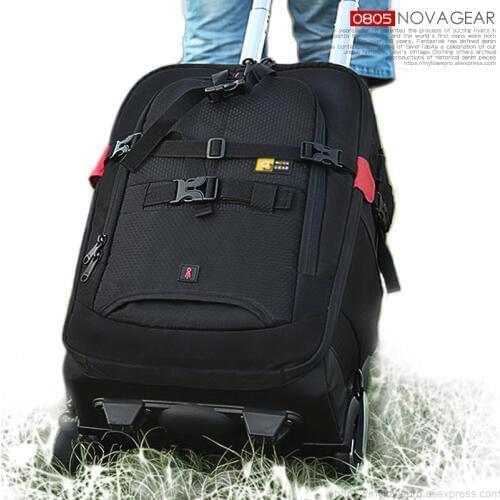 NOVAGEAR 80805 Large space Trolley case DSLR waterproof backpack multifunction camera bags For Canon/Nikon Camera