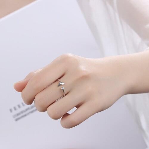 New Style Simple Mermaid Tail Silver Color Ring Fashion Opening Adjustment Inlay Zircon Ring Women Pop Party Jewelry