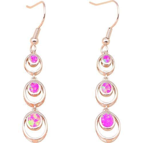 New Anniversary gifts for Lover Wholesale & Retail Purple Fire Opal Silver Stamped Drop Earrings Fashion Jewelry OE433