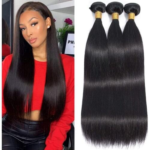 KISSU Wholesale 100% Human Hair Bundles Deals Bone Straight Hair Bundles Bulk Brazilian Hair Weave Bundles Weft Hair Extension