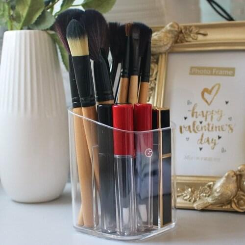 Acrylic Makeup Organizer Nail Polish Makeup Brush Tools Pen Lipstick Holder Rack Jewelry Storage Case Office Desk Organizer