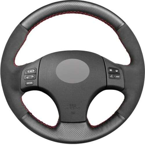 Hand-stitched Black Suede Leather No-slip Car Steering Wheel Cover for Lexus IS IS250 IS250C IS300 IS300C IS350 IS350C F SPORT