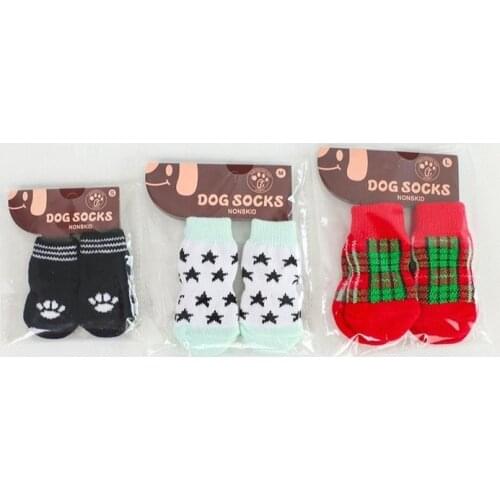Ute Puppy Dogs Pet Knits Socks Anti Slip Warm Knitted Socks Non-slip Socks for Dogs Puppy Dog Socks Dog Leg Warmers Botas Cat