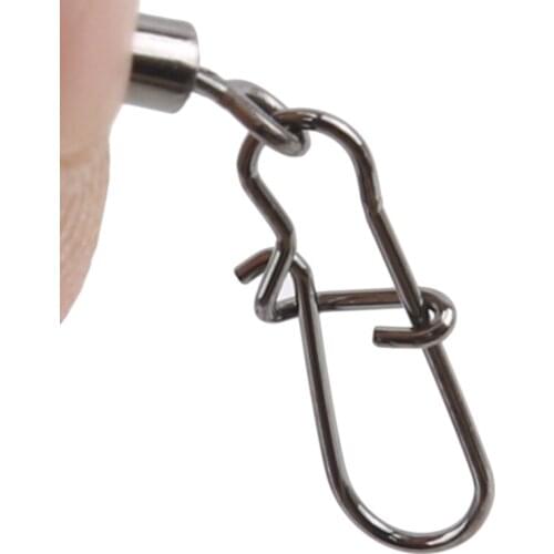 Fishing Connector Pin Bearing Rolling Swivel Stainless Steel Snap Fishhook Lure Swivels Tackle Accessories