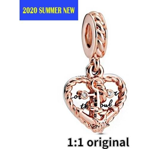 2020 Summer Fashion Silver 925 Beads Rose Gold Submarine Anchor Dangle Charm Fit Original Pandora Bracelets Women DIY Jewelry