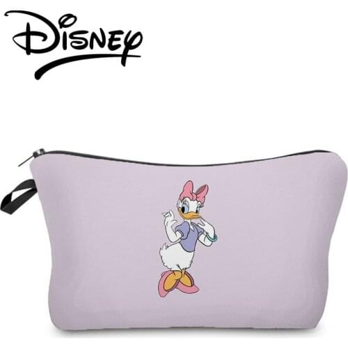 Disney Donald Duck Cosmetic Bags Cartoon Animal Makeup Bag Purple Storage Bag Hot Sale Child Mini Pencil Case Gift Bag Portable