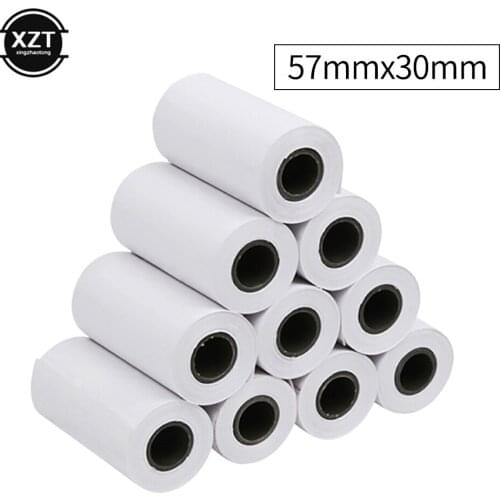 Thermal Paper 57x30mm Printing Label Roll For Printer POS Pocket Photo Printer Cash Register Paper Replacement Accessories Parts