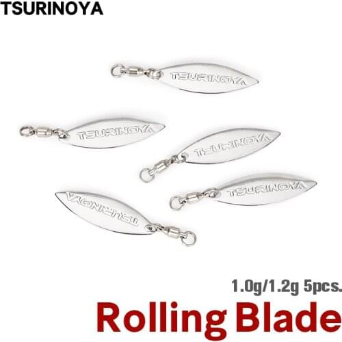 TSURINOYA 5PCS 360° DIY Spinner Blade 1.0g 1.2g Rolling Swivel Metal Spinner Bait Frogs VIB Spoon Lure Fishing Accessories