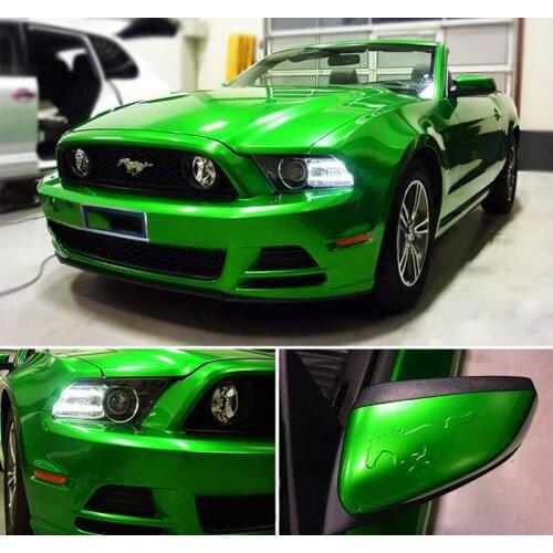 Ultra Green Glossy Metallic Vinyl Wrap Car Wrapping Film Foil with Air Release Bubbles Free Vehicle Car Sticker Decal
