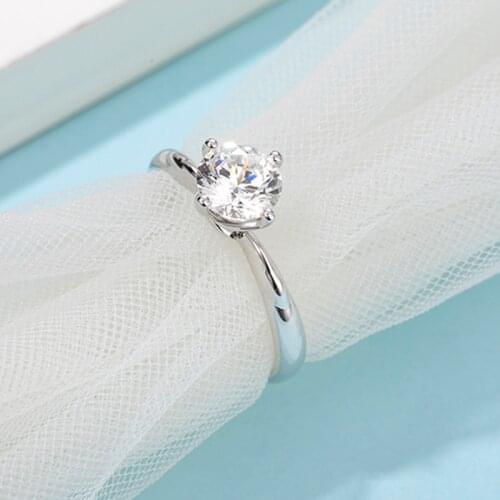 Vintage 925 silver Moissanite ring 4 claws special shape Engagement Anniversary Ring 1ct round excellent cut