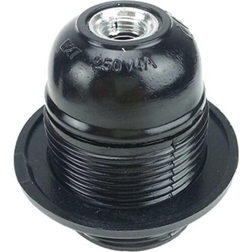 Black 4A CE Aluminum Bakelite Full Tooth E27 Screw Lampholder Energy Save Chandelier Led Bulb Socket Vintage Light Base