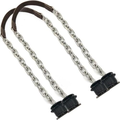 Distinguished 80cm Flat leather PU chain Handle Silver Aluminum Superfiber Handles handle for Obag O Bag Handbag accessories