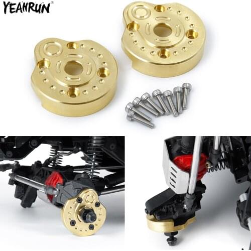 YEAHRUN 1Pair Brass Counterweight Portal Steering Knuckle Balance Weight For 1/10 SCX10III AXI03007 RC Crawler Car Axle Parts