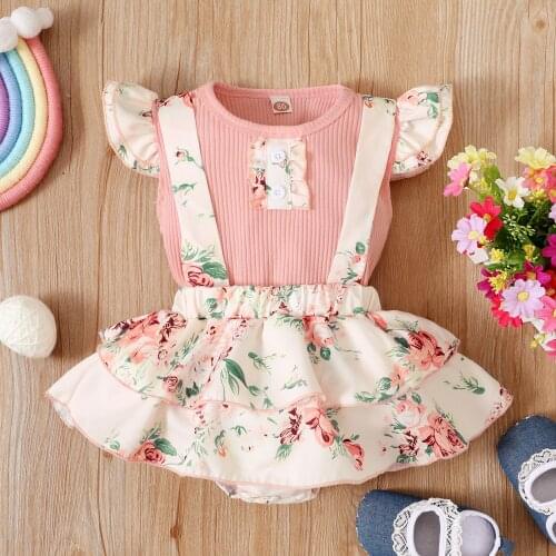 Europe and the United States wind pit top strap Skirt Set flying sleeve flower print lovely climbing clothes