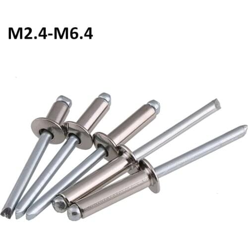 304 Stainless Steel Domed Head Blind Rivets Round Head Open Hollow Pull Rivet M2.4/M3.2/M4/M5/M6.4